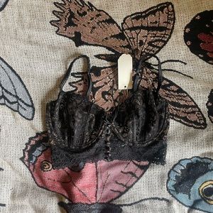 For Love And Lemons Black Lace Bra